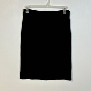 Frank Lyman Skirt Black Women’s Size 10 Midi Lined Small Slit Minimalist